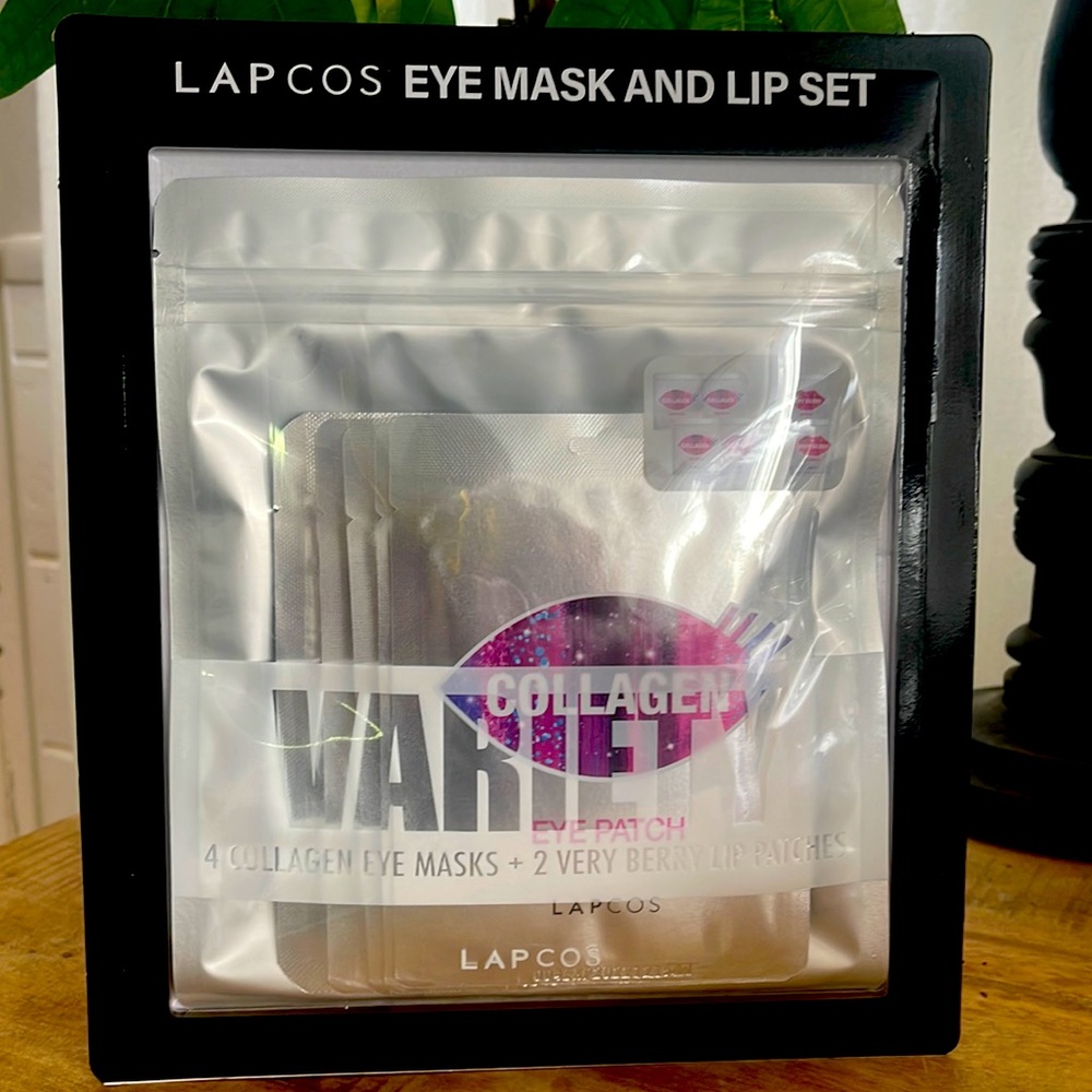 LAPCOS collagen eye masks and very berry lip patches set